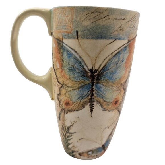Lang Butterfly Meadow Artwork by Susan Winget 16 Oz Tall Ceramic Mug Cup - Picture 1 of 17
